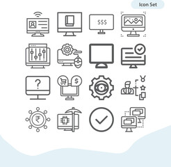 Simple set of assess related lineal icons.