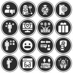 16 pack of mood  filled web icons set