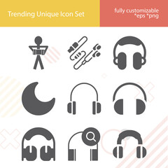 Simple set of tory related filled icons. © Nana