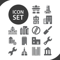 Simple set of housed related filled icons.