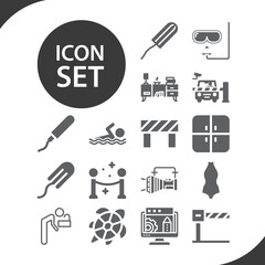 Simple set of diving related filled icons.