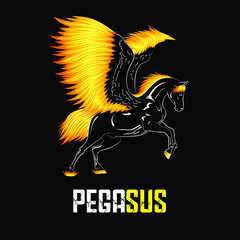 Pegaso de fuego vectorizado