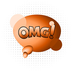Comic speech bubble with expression text OMG