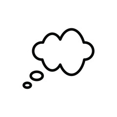 Think bubble isolated on white background. Trendy think bubble in flat style. Modern template for social network and label