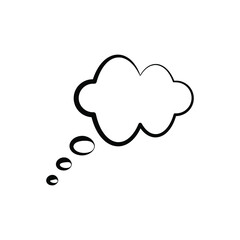 Think bubble isolated on white background. Trendy think bubble in flat style. Modern template for social network and label