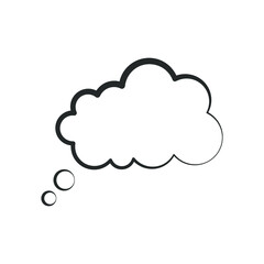 Think bubble isolated on white background. Trendy think bubble in flat style. Modern template for social network and label