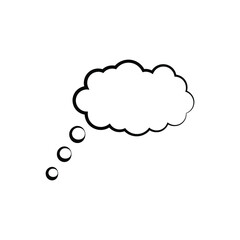 Think bubble isolated on white background. Trendy think bubble in flat style. Modern template for social network and label