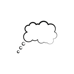 Think bubble isolated on white background. Trendy think bubble in flat style. Modern template for social network and label