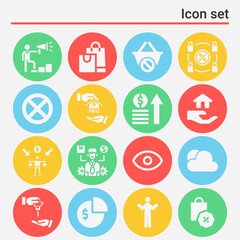 Fototapeta premium 16 pack of realize filled web icons set