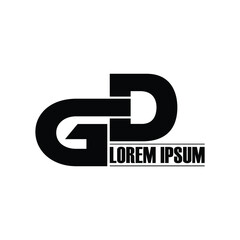 Letter GD simple logo design vector