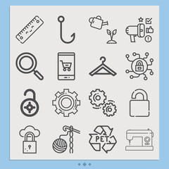 Obraz premium Simple set of department related lineal icons.