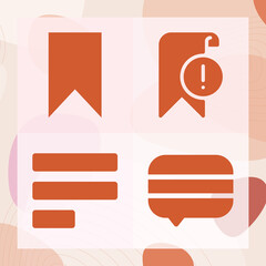 Fototapeta premium Simple set of textual matter related filled icons