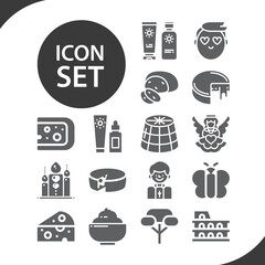 Simple set of italian related filled icons.