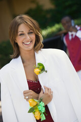 Teenager Ready for Dance Wearing White Blazer
