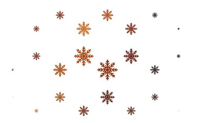 Light Orange vector layout with bright snowflakes.
