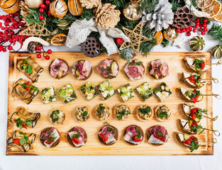 Christmas appetizers on the table
