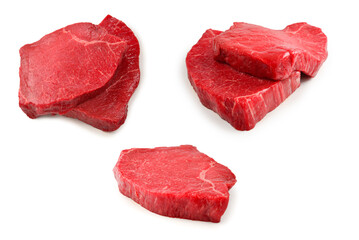 Beef steak isolated on white background.