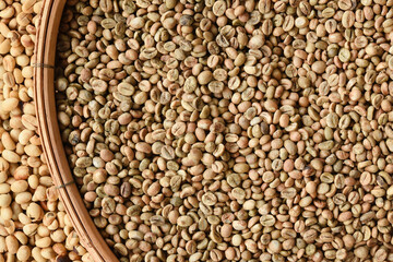  Close up of coffee beans for background                                