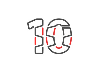 10 vector number. Modern trendy, creative style line design. For logo, brand label, design elements, corporate identity, application etc. İsolated vector illustration