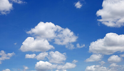 Naklejka na ściany i meble Blue sky background with cloud. Copy space