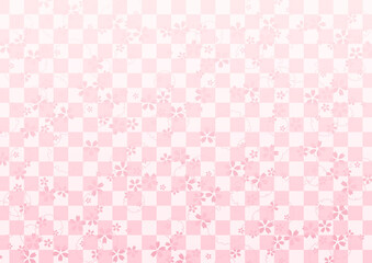 市松と桜の和柄背景