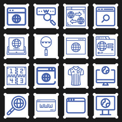 16 pack of argentine  lineal web icons set