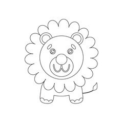 Coloring Page of Cute Lion, can train your children's imagination and train children's creativity and get to know colors