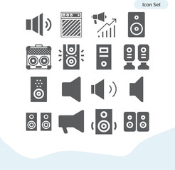 Simple set of pa system related filled icons.