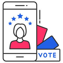 Electronic Debate Concept, Live Videos, Small Screens Campaigns Vector Icon Design, Presidential elections in United States Symbol on White background 
