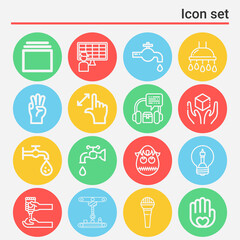 16 pack of release  lineal web icons set