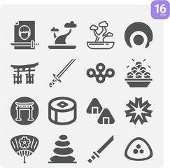 Simple set of joan related filled icons.