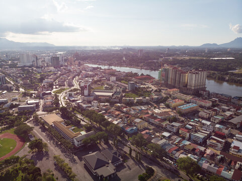 aerial view of "Majlis Bandaraya Kuching Selatan" building