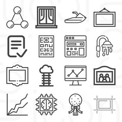 16 pack of pilot  lineal web icons set