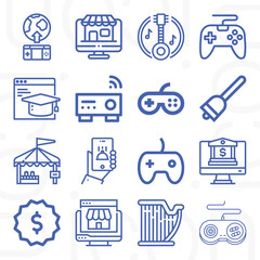 16 pack of interactive  lineal web icons set