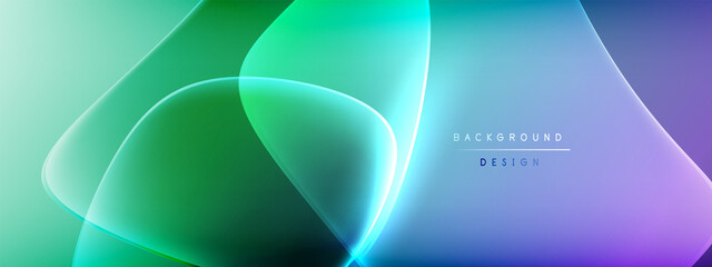 Vector abstract background - liquid bubble shapes on fluid gradient with shadows and light effects. Shiny design template for text