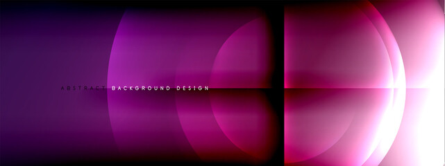 Fototapeta premium Vector abstract background - circle and cross on fluid gradient with shadows and light effects. Techno or business shiny design templates for text