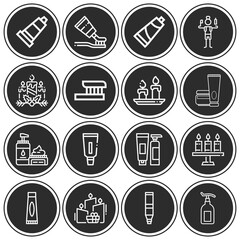 16 pack of objects  lineal web icons set