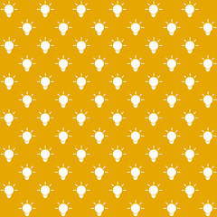 white bulb glowing on a orange background repeat pattern