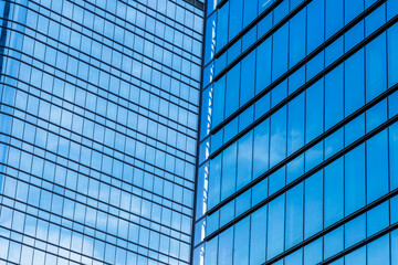 Fototapeta na wymiar Modern architecture tone close Up in blue tone.
