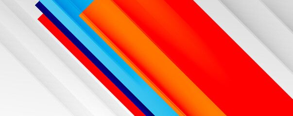 Geometric abstract backgrounds with shadow lines, modern forms, rectangles, squares and fluid gradients. Bright colorful stripes cool backdrops