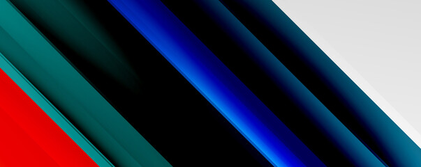 Fototapeta premium Geometric abstract backgrounds with shadow lines, modern forms, rectangles, squares and fluid gradients. Bright colorful stripes cool backdrops