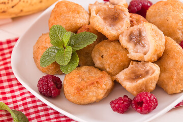 Banana fritters.