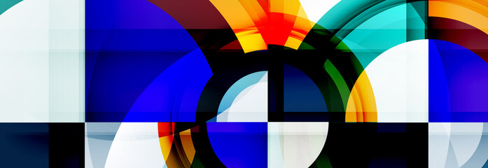 Obraz premium Round shapes, triangles and circles. Modern abstract background