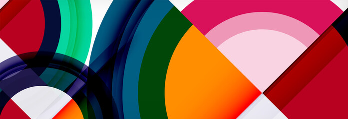 Obraz premium Round shapes, triangles and circles. Modern abstract background