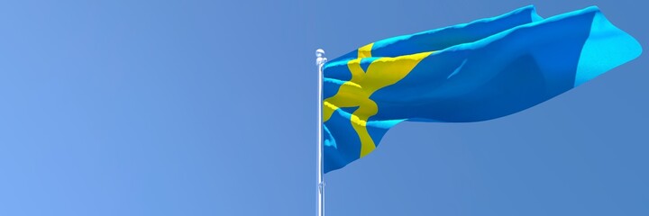 3D rendering of the national flag of Sweden waving in the wind