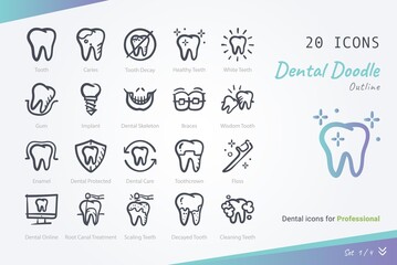 Dental Doodle Outline V.1/4