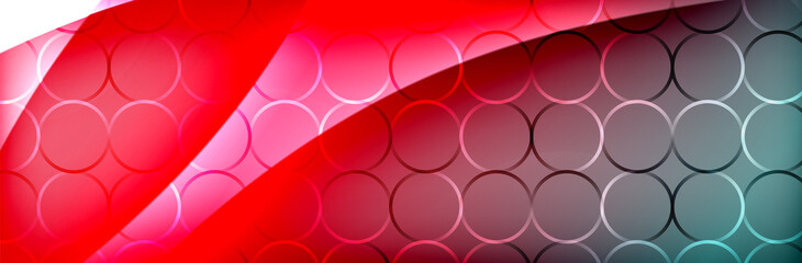 Fluid gradient neon color waves, vector abstract background