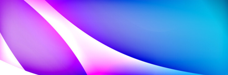 Fluid gradient neon color waves, vector abstract background