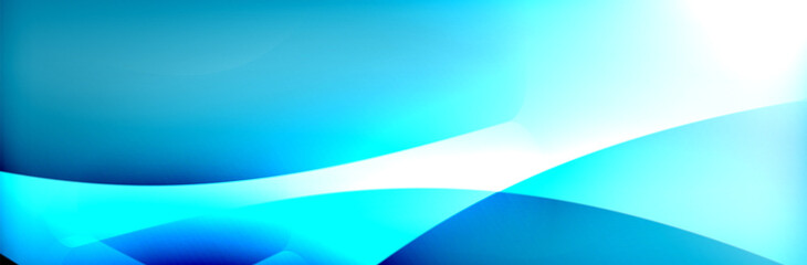 Fluid gradient neon color waves, vector abstract background