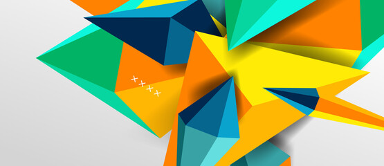 3d low poly abstract shape background vector illustration